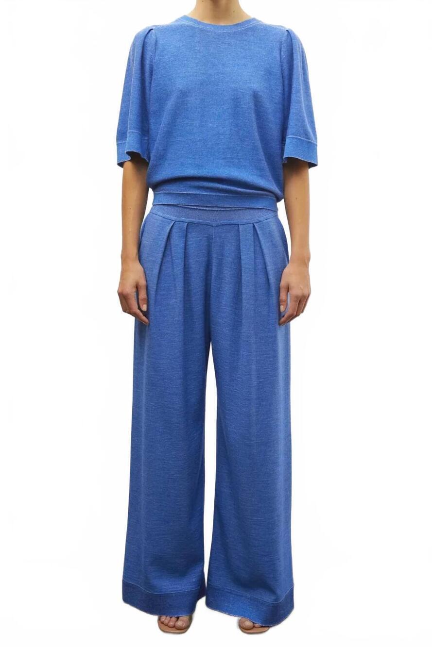 NEW MOLLI lauren knit pants in royal blue denim